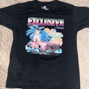 DGK‎ Men's Graphic Tee Black Size S Retro Car Palm Trees Print streetwear